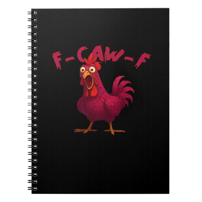 F Caw F Funny Chicken Humour Creative Casual Style Notebook (Front)