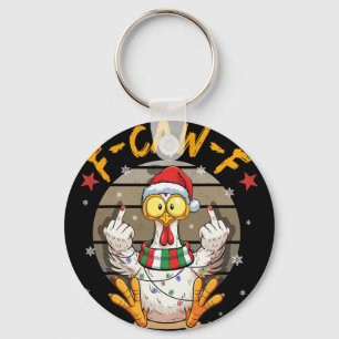 F-caw-f Funny Chicken Humour F-caw-f Quote Rooster Key Ring