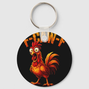 F-caw-f Funny Chicken Humour F-caw-f Quote Rooster Key Ring