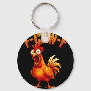 F-caw-f Funny Chicken Humour F-caw-f Quote Rooster Key Ring