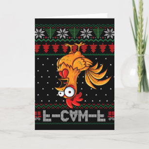 F-caw-f Funny Chicken Humour Quote Christmas Ugly  Card