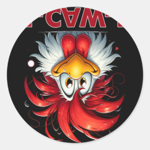 F-caw-f Funny Chicken Humour Quote Rooster Meme _3 Classic Round Sticker