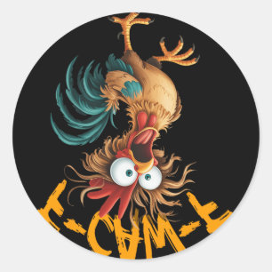 F-caw-f Funny Chicken Humour Quote Rooster Meme _4 Classic Round Sticker