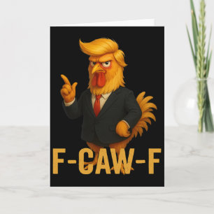 F-caw-f Funny Chicken Humour Quote Rooster Meme An Card