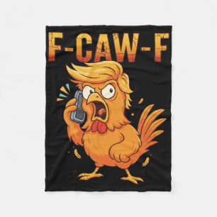 F-caw-f Funny Chicken Humour Quote Rooster Meme An Fleece Blanket