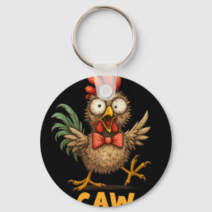 F-caw-f Funny Chicken Humour Quote Rooster Meme Fu Key Ring