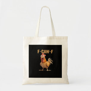 F-Caw-F Funny Chicken Humour Rooster Meme Retro Cl Tote Bag