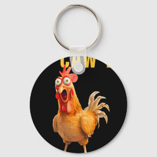 F-caw-f Funny Chicken Humour Rooster Meme Saying Q Key Ring