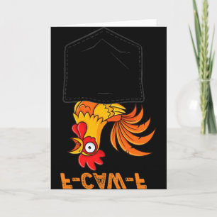 F-caw-f Funny Chicken Pocket Humour Quote Rooster Card