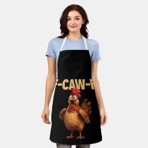 F Caw F Funny Chicken Pun Dark Humour Sarcasm Apron