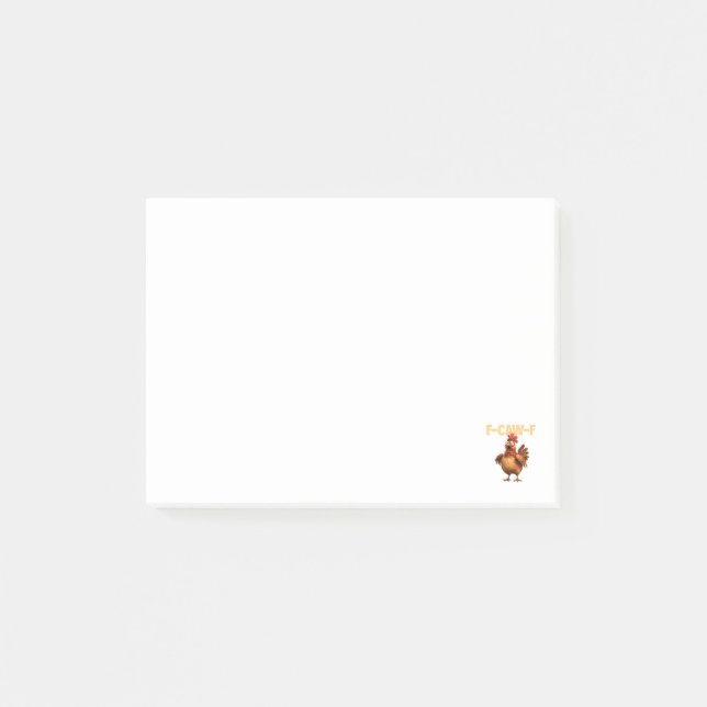 F Caw F Funny Chicken Pun Dark Humour Sarcasm  Post-it Notes (Front)