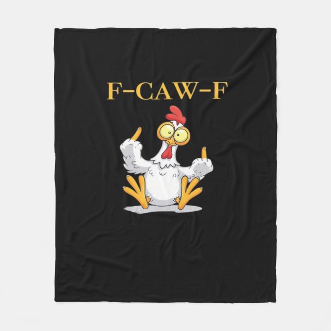 F-Caw-F Funny Chicken Retro Classic Fleece Blanket (Front)