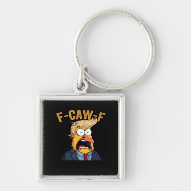 F-Caw-F Funny Chicken Rooster Classic Key Ring (Front)
