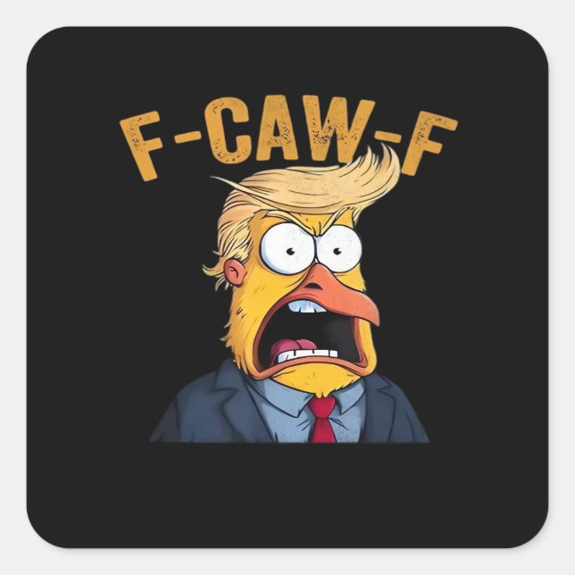 F-Caw-F Funny Chicken Rooster Classic Square Sticker (Front)