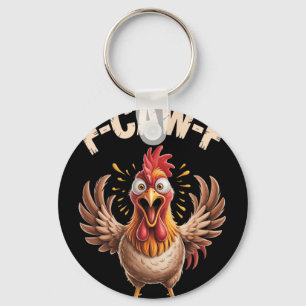 F-caw-f Funny Chicken Scream Look Sarcastic Farm H Key Ring