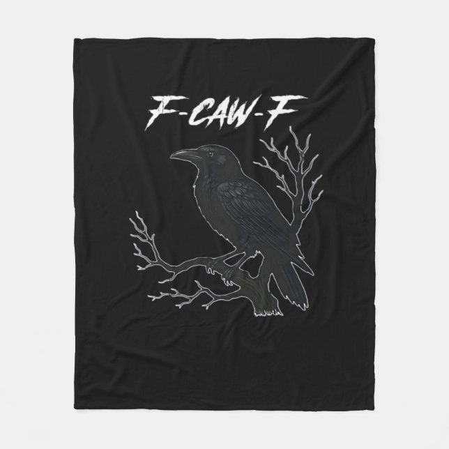 F-Caw-F Funny Crow Aesthetic Casual Fleece Blanket (Front)