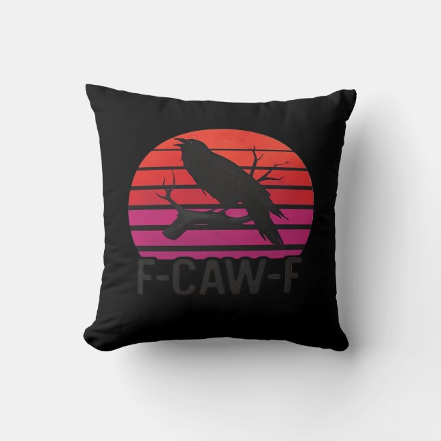 F-Caw-F Funny Crow Classic Minimal Clean Cushion (Front)