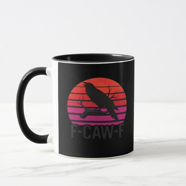 F-Caw-F Funny Crow Classic Minimal Clean Mug (Left)