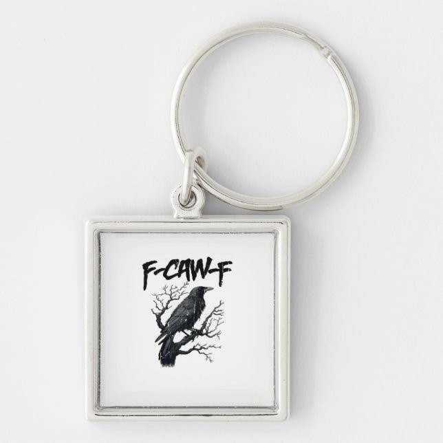 F-Caw-F Funny Crow Essential Cool Unique Key Ring (Front)