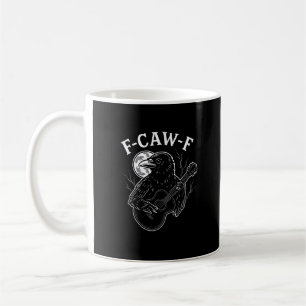 F-Caw-F Funny Crow Guitar Halloween Bird Music Vin Coffee Mug