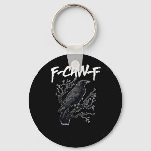 F-Caw-F Funny Crow Minimal Clean Key Ring