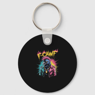 F-caw-f Funny Crow Punk Raven Graffiti Adult Humor Key Ring