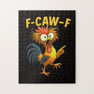 "F Caw F" Funny Crow Sarcastic Bird Humor Puzzle