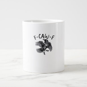 F Caw F Funny Crow Vintage Graphic Large Coffee Mug