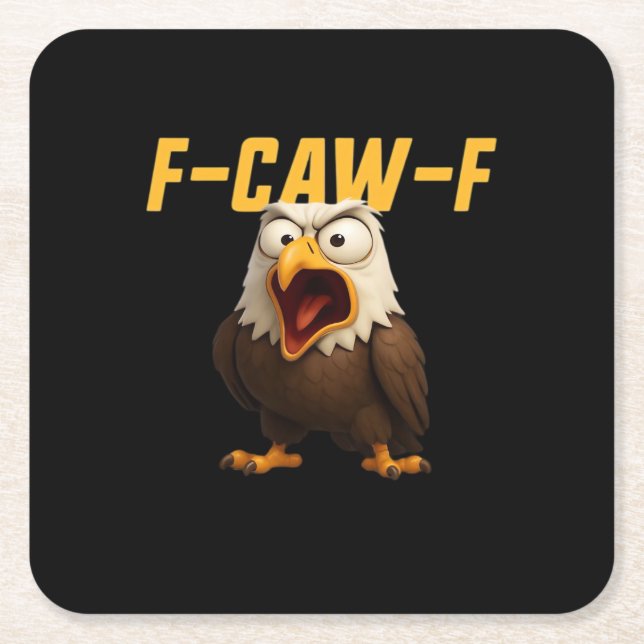 F-Caw-F Funny F-Caw-F Gear Creative Style Square Paper Coaster (Front)