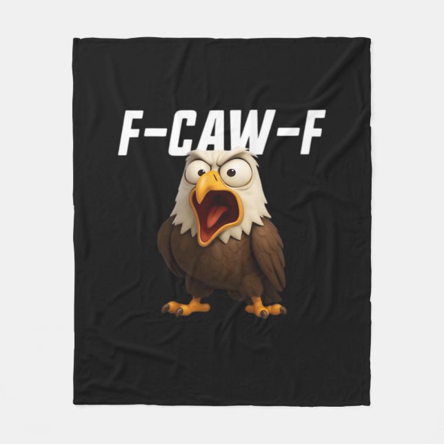 F-Caw-F Funny F-Caw-F Gear Retro Classic Fleece Blanket (Front)