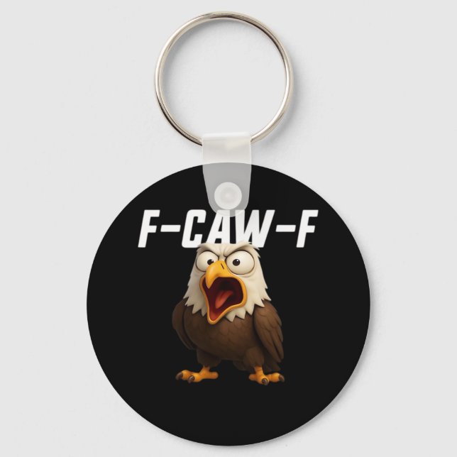 F-Caw-F Funny F-Caw-F Gear Retro Classic Key Ring (Front)