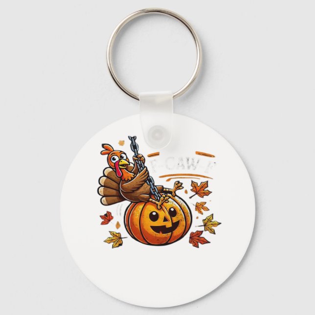 F-Caw-F Funny For Men Women Thanksgiving-Christmas Key Ring (Front)