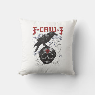 F-Caw-F Funny Halloween Crow Raven Gothic Humour Cushion