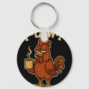 F-caw-f Funny Mens Rooster Novelty Adult Chicken H Key Ring