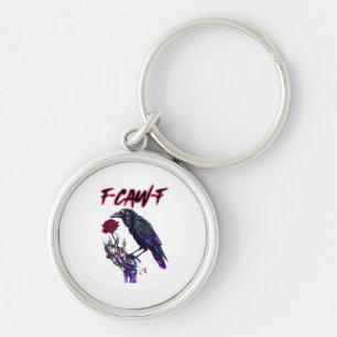 F-Caw-F Funny Raven Crow Spooky Season Halloween R Key Ring
