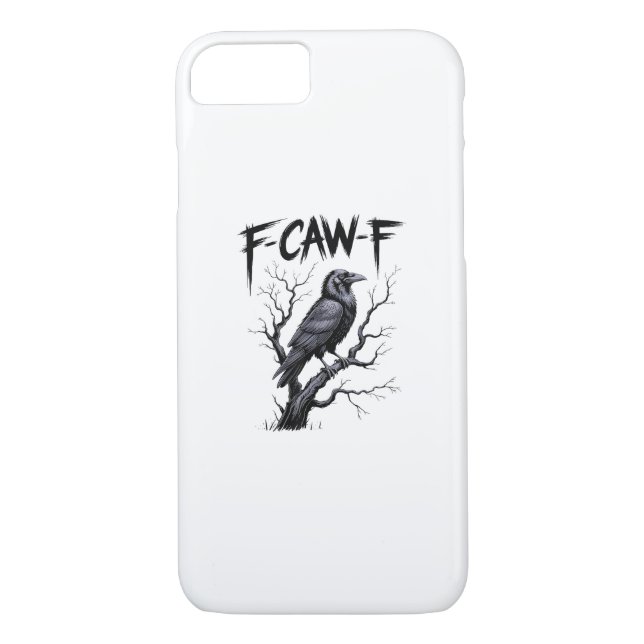 F-Caw-F Funny Raven Crow Spooky Season Halloween V Case-Mate iPhone Case (Back)