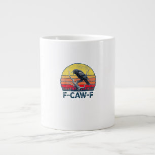 F-Caw-F Funny Raven Crow Vintage Gothic Bird Pun M Large Coffee Mug