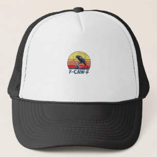 F-Caw-F Funny Raven Crow Vintage Gothic Bird Pun M Trucker Hat