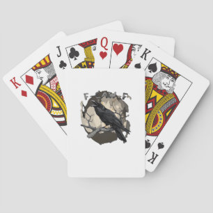 F-Caw-F Funny Raven Pun Gothic Crow Humour Retro C Playing Cards