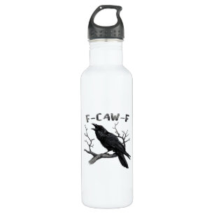 F-Caw-F Funny Raven Pun Gothic Crow Humour Vintage 710 Ml Water Bottle