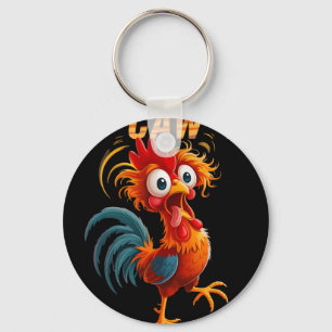 F-caw-f Funny Rooster Chicken Pun Farm Humour Fcaw Key Ring