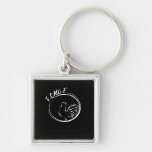 F-Caw-F Funny Wordplay Quote Retro Style Key Ring