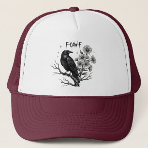 F-Caw-F Graphic for Halloween Art and Crow Lover Trucker Hat