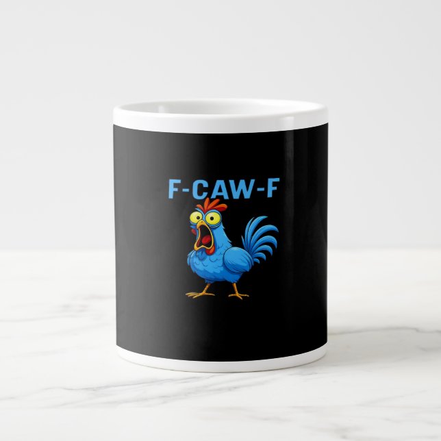 F-Caw-F Graphic Gear Creative Design Large Coffee Mug (Front)