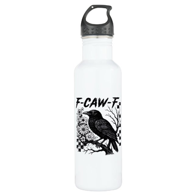F-Caw-F Halloween Bird 710 Ml Water Bottle (Front)