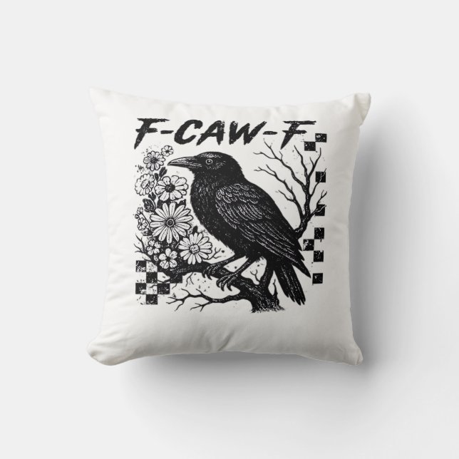 F-Caw-F Halloween Bird Cushion (Front)