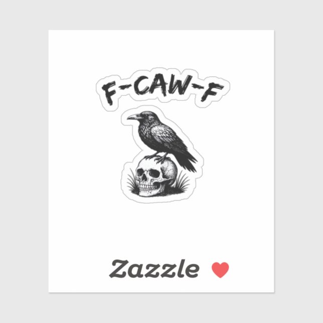 F Caw F Halloween Raven Skull Gothic Humor Design (Sheet)