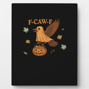 F-Caw-F Halloween Retro Classic Plaque