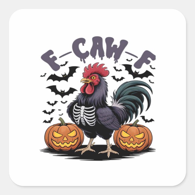 F Caw F Humor Crow Gothic Funny Style Square Sticker (Front)