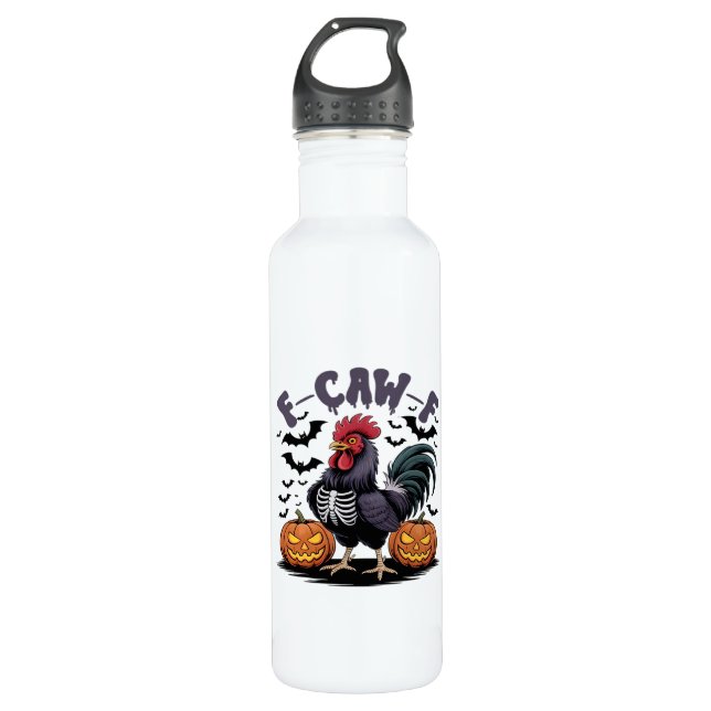 F-Caw-F Humour Crow Funny Gothic 710 Ml Water Bottle (Front)